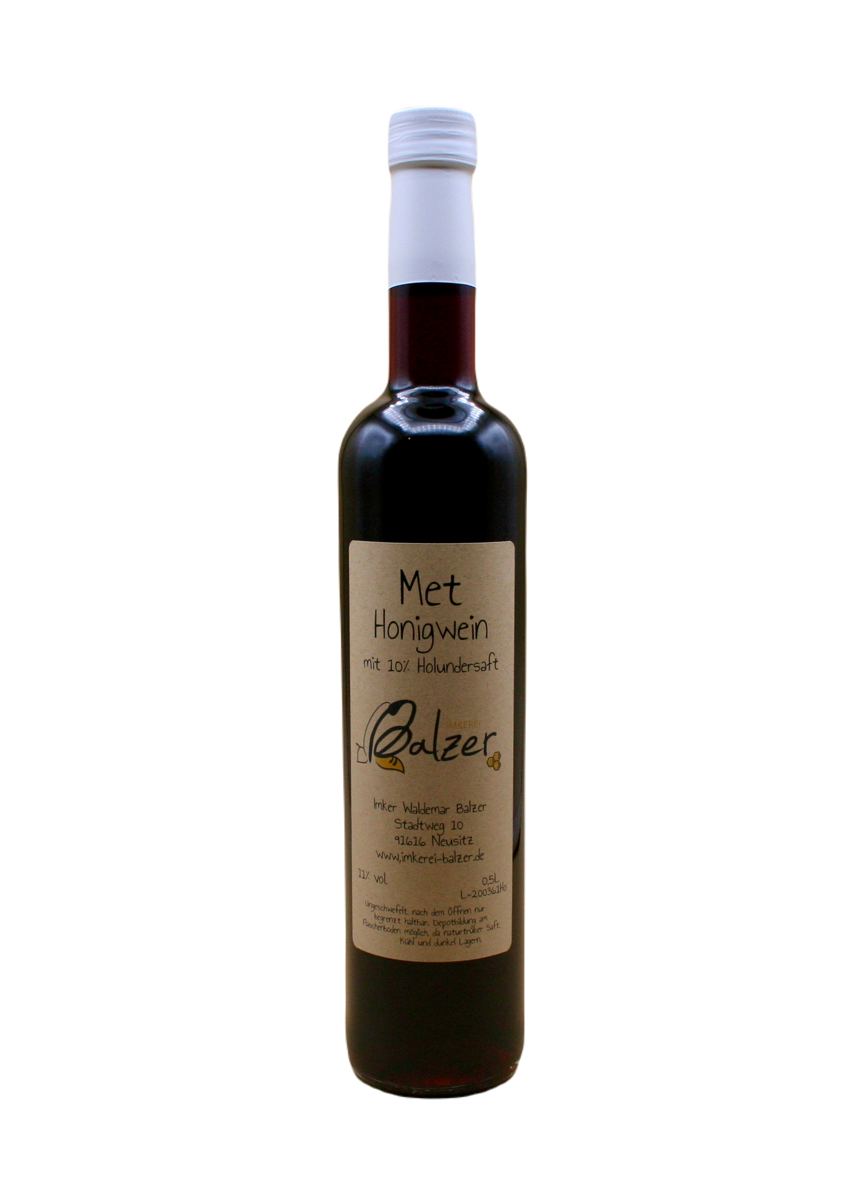 Met - Honigwein mit 10% Bio Holundersaft 0,5L Flasche