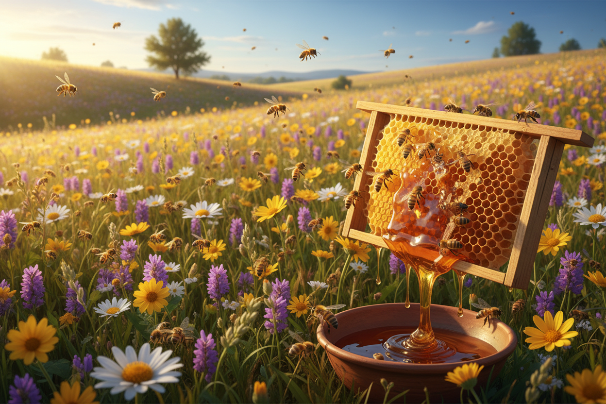 Blumen bienen wiese Honig