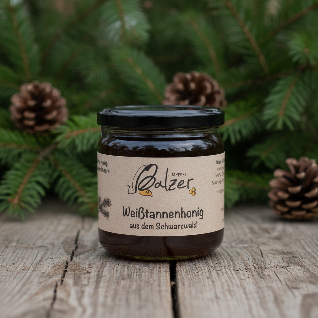 Weißtannenhonig mit Tannenzweigen - Imkerei Balzer