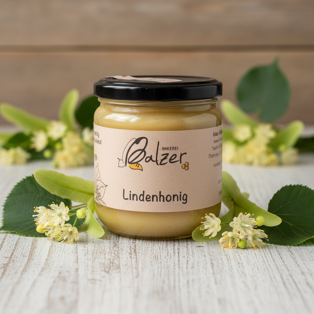 Lindenhonig mit Lindenblüten - Imkerei Balzer